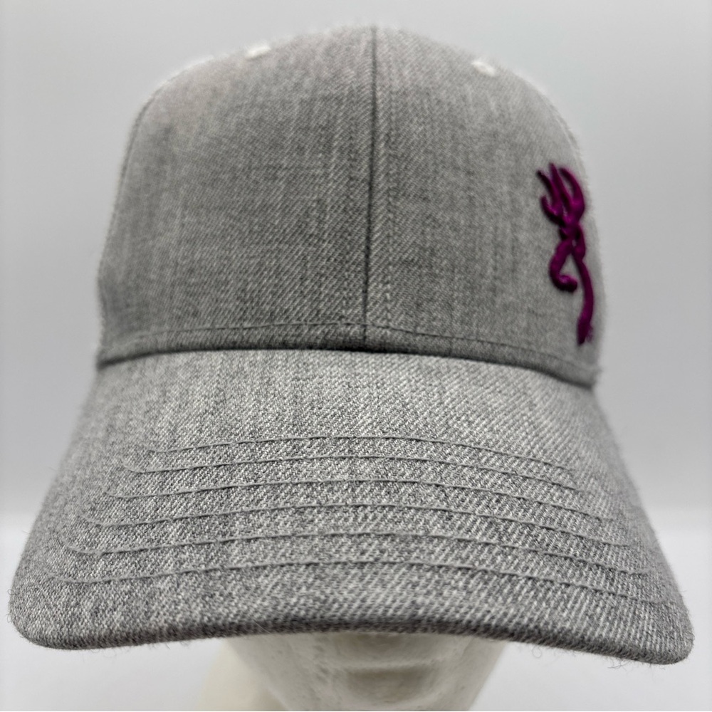 Browning Gray Mesh Back Trucker Women’s Purple Buckmark Adjustable Hat OSFM